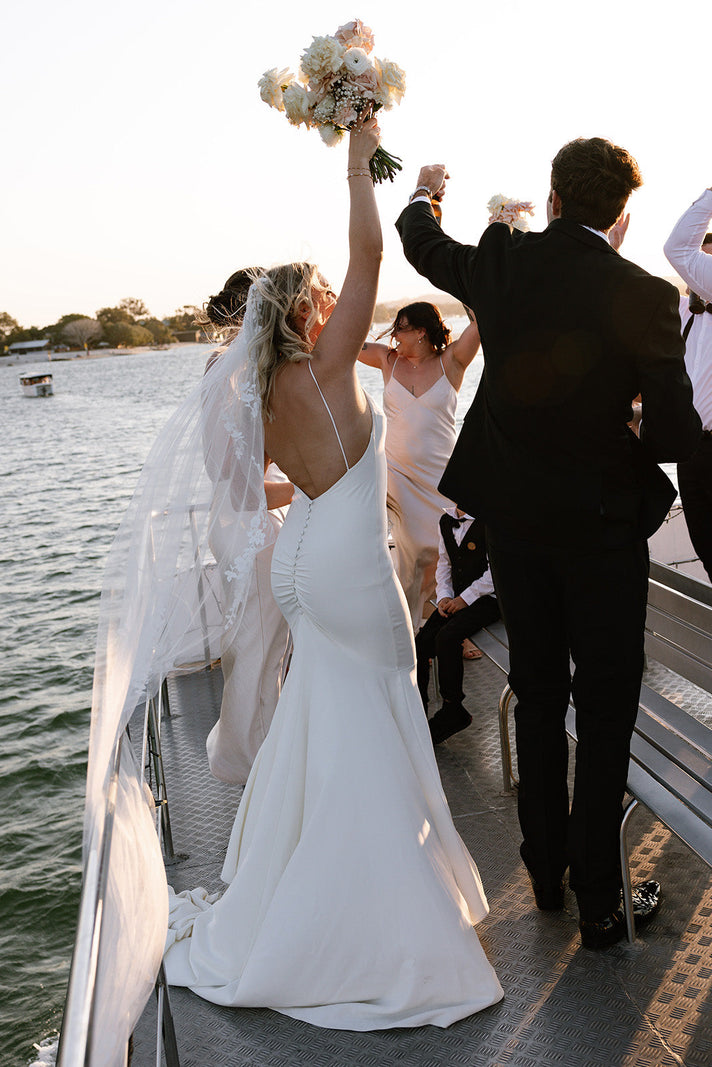 Grace Bride Taylor in the Clo Crepe Gown