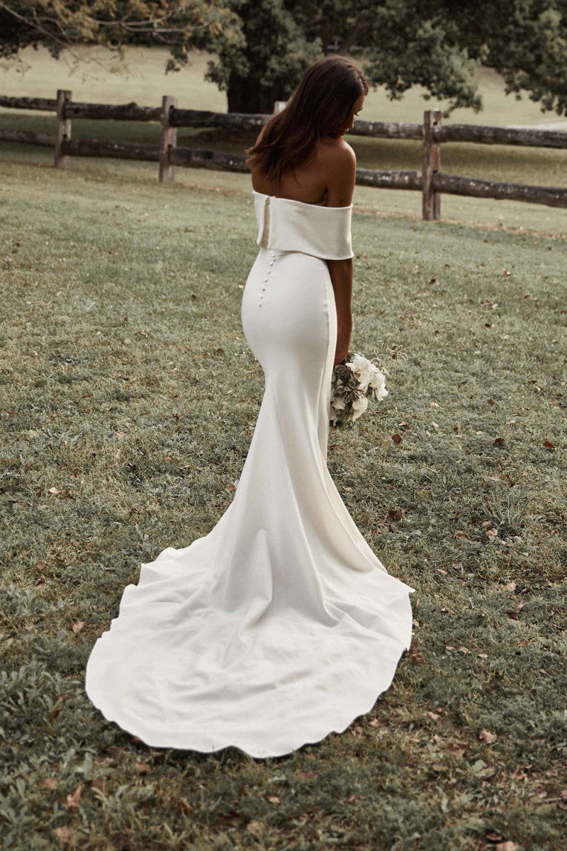 Mila Off the Shoulder Wedding Dress Made to Order Standard