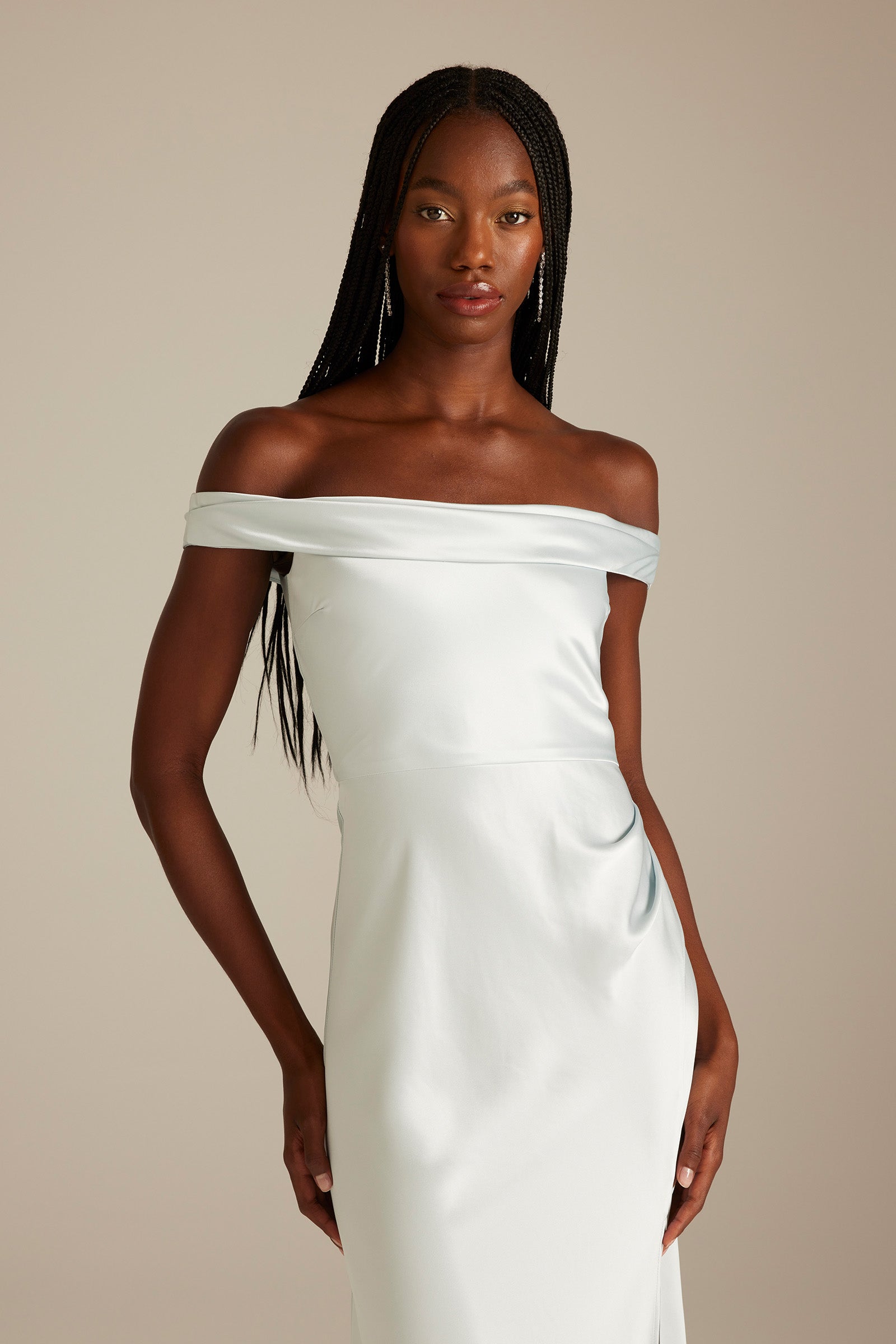 Kai Off the Shoulder Blue Bridesmaid Dress_XS_