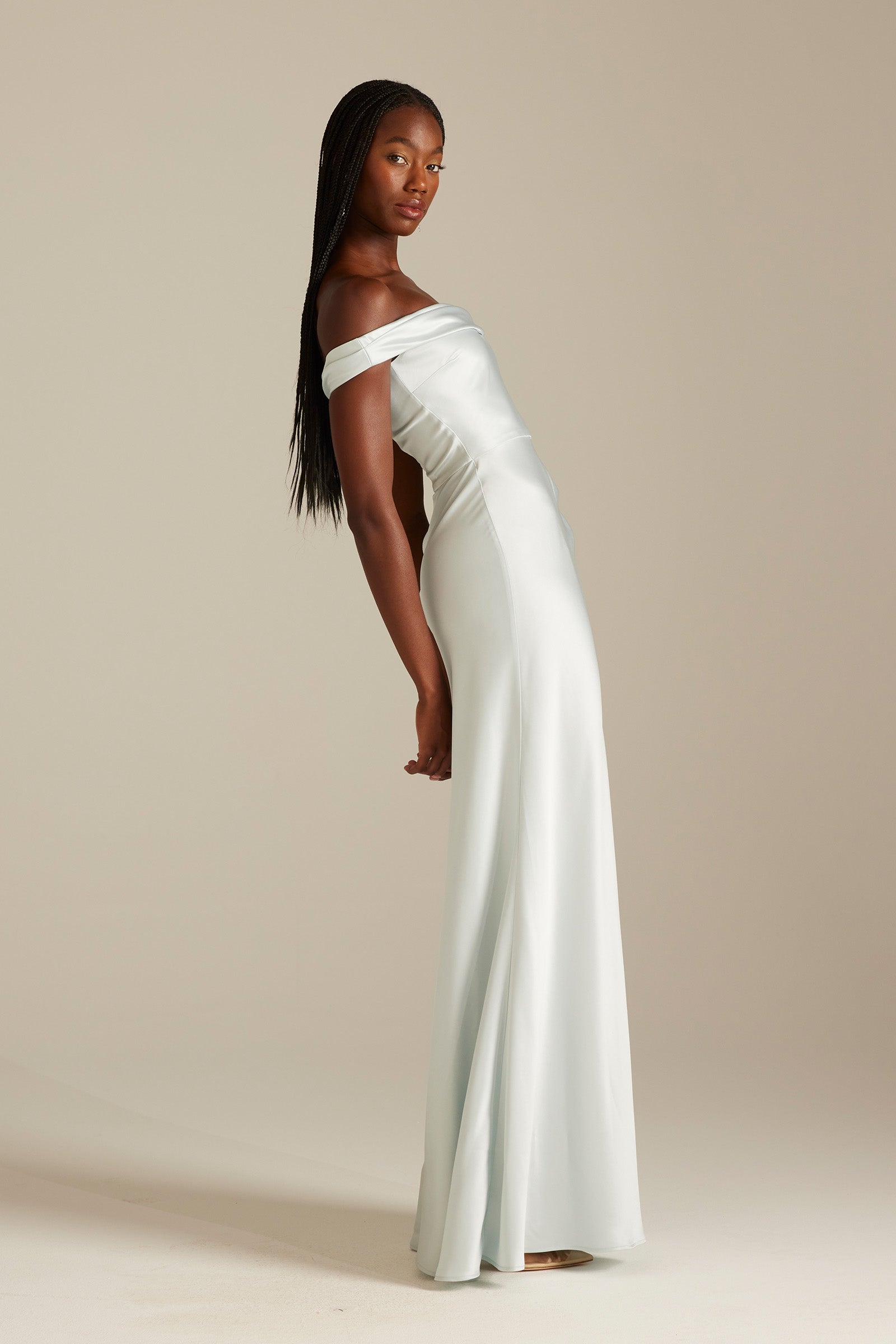 Kai Off the Shoulder Blue Bridesmaid Dress_XS_
