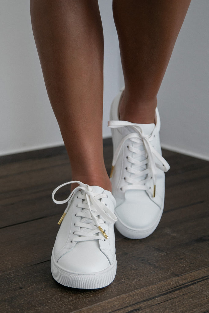 Grace Loves Lace Essential White Leather Sneaker 