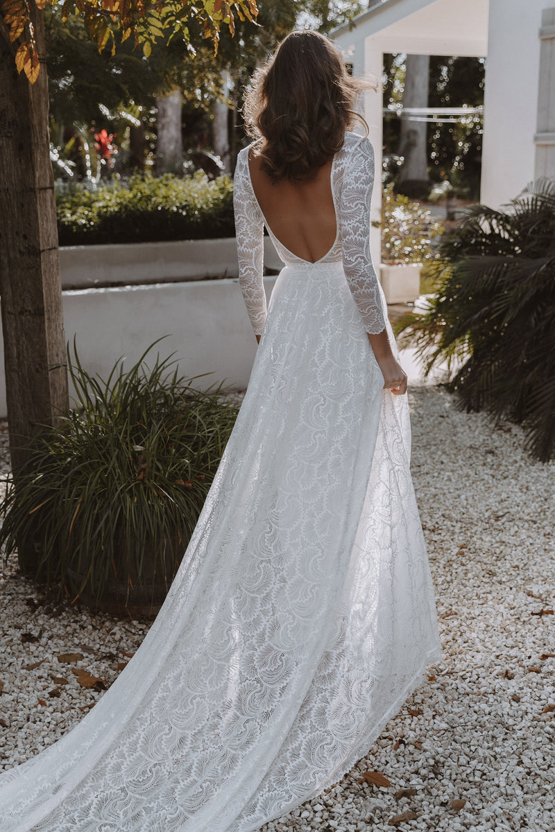 lace wedding dresses au Essense of Australia | Carolina Bridal World - D4466