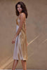 Grace Loves Lace Silky Satin Midi Dress Gold Side