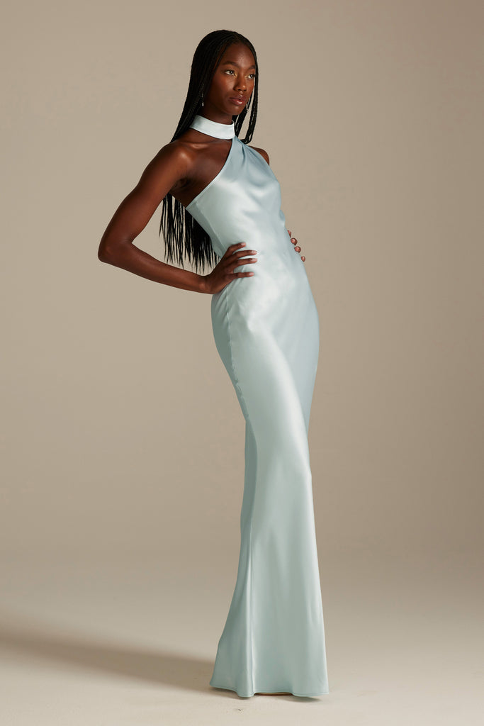 Billie Blue One Shoulder Bridesmaids Dress_XS_