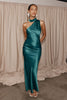 Teal one shoulder bridesmaid dress_XS_