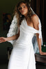 One-shoulder satin wedding dress_XS_