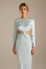 Blake Blue Long Sleeve Bridesmaids Dress_XS_