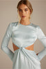 Blake Blue Long Sleeve Bridesmaids Dress_XS_