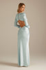 Blake Blue Long Sleeve Bridesmaids Dress_XS_