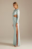 Blake Blue Long Sleeve Bridesmaids Dress_XS_
