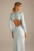 Blake Blue Long Sleeve Bridesmaids Dress_XS_
