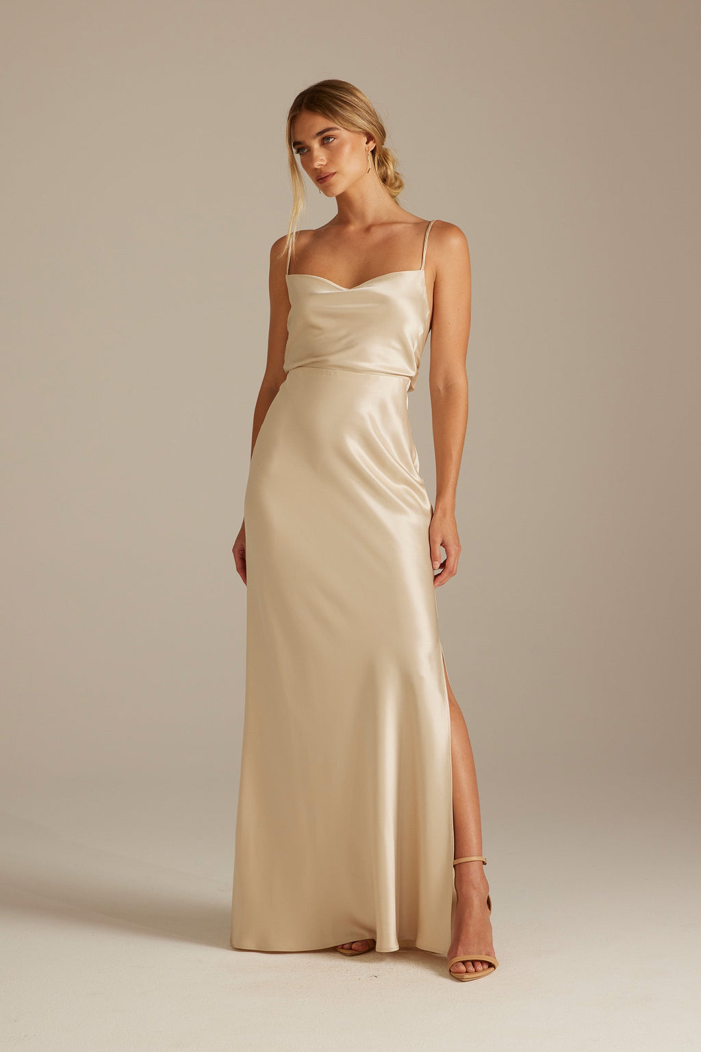 Cameron Slip Champagne Bridesmaid Dress_XS_