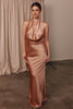 Halter neck rose gold bridesmaid dress_L_