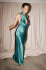 Teal halter neck bridesmaid dress_XS_