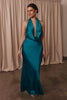 Teal halter neck bridesmaid dress_L_