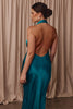Teal halter neck bridesmaid dress_L_