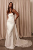 Strapless satin wedding dress_XS_