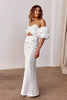 An off-shoulder wedding dress with puff sleeves_XS_