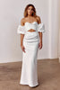 An off-shoulder wedding dress with puff sleeves_XS_