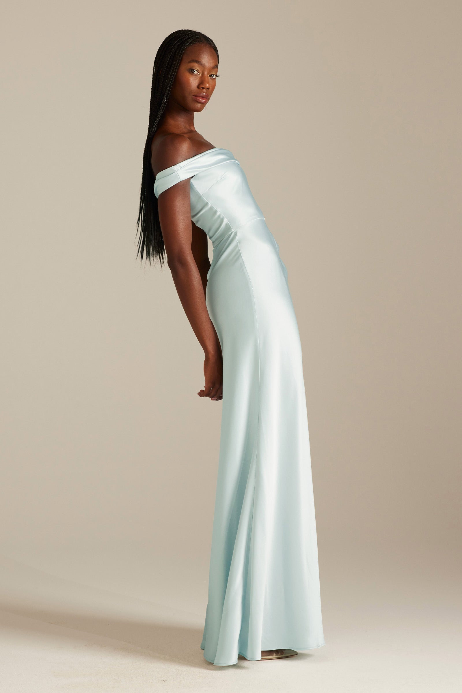Kai Off the Shoulder Blue Bridesmaids Dress_XS_