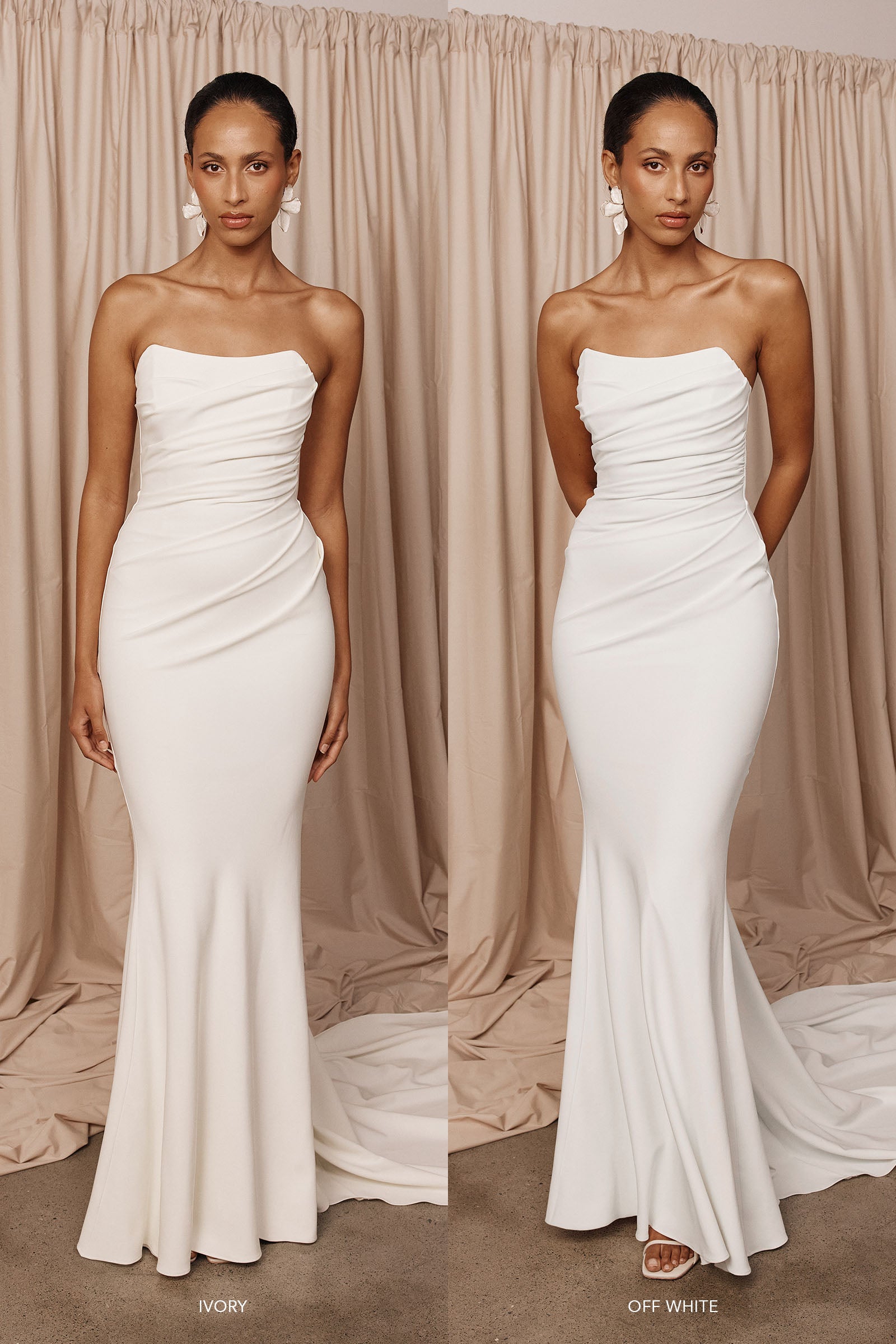 A comparison of our ivory and off-white Phoebe styles_XS_