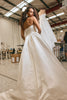 Strapless satin wedding dress
