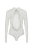 White lace bodysuit on a white background