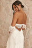 Back of the strapless Noah lace gown