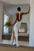Back tie of the Goldie gown in Ivory silk