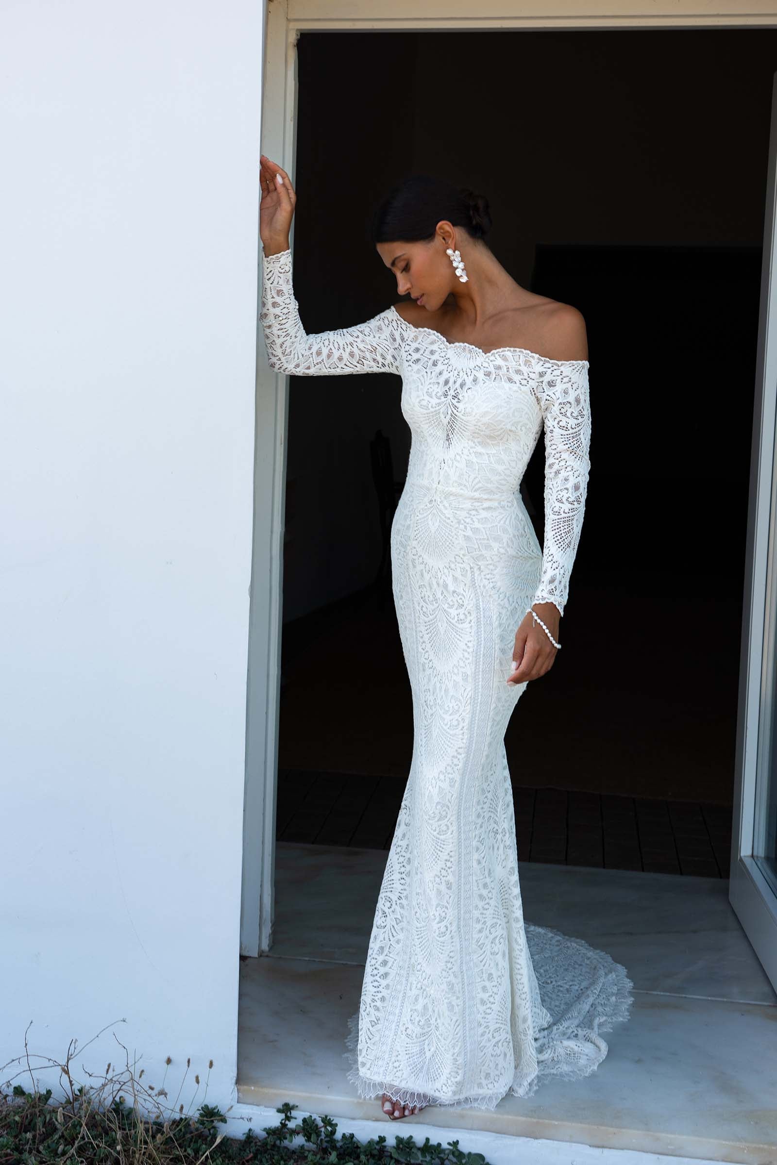 Nathalia Lace Off the Shoulder Wedding Dress – Grace Loves Lace AU