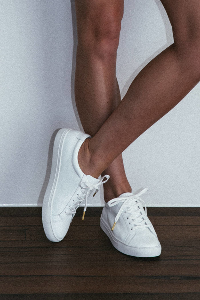 White Leather Sneaker Bridal Shoes – Grace Loves Lace AU