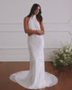 high neck lace wedding dress