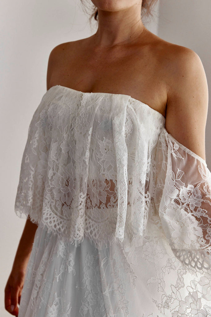 Neckline of Off Shoulder Florence Gown