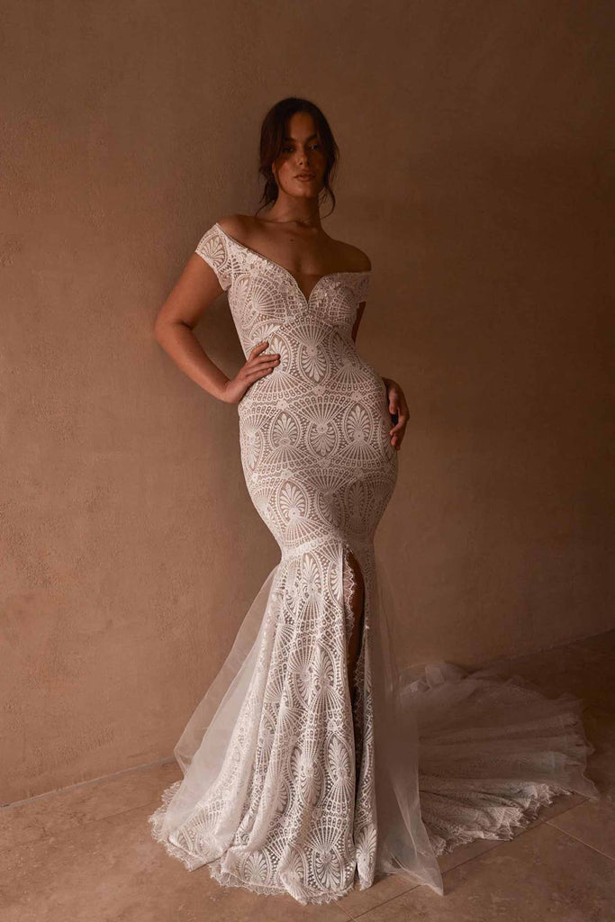 Model in La Paz Gown