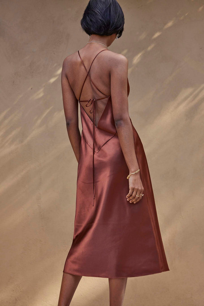 Silky Satin Midi Copper