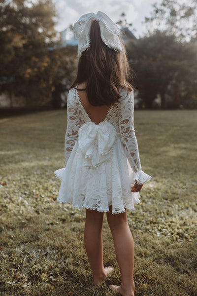 Girls lace shop bridesmaid dress