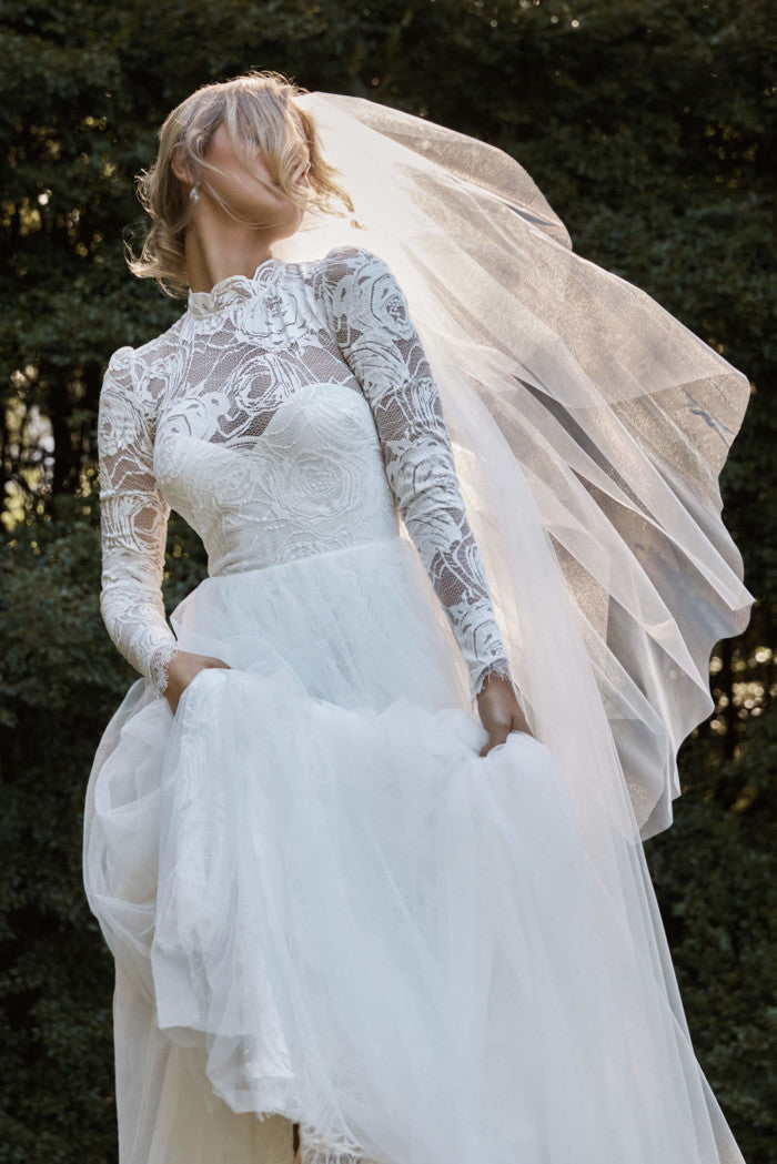 Grace Loves Lace Pearly Long Veil | Pearl Bridal Veil